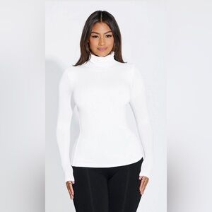 Naked Wardrobe NW Turtleneck Top in White